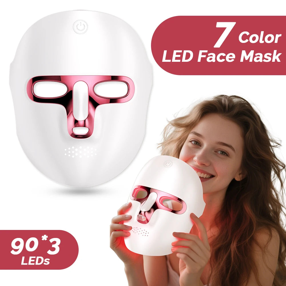 7-Color Photon LED Face and Neck Rejuvenation Mask - 16