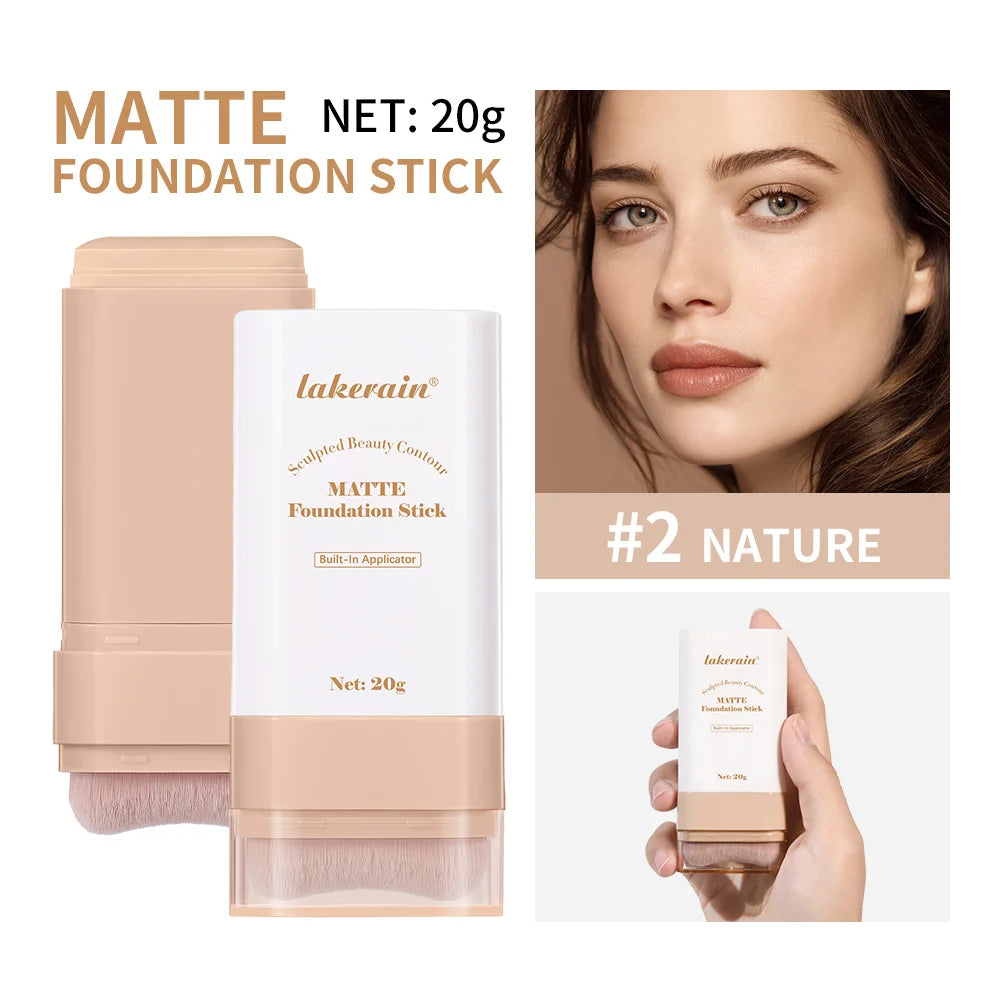 Matte Foundation Stick with Built-In Blending Brush - 24