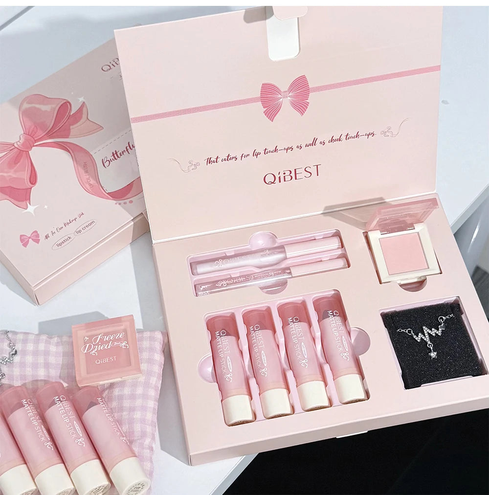 7-Piece Velvet Lip and Face Makeup Gift Set - 15