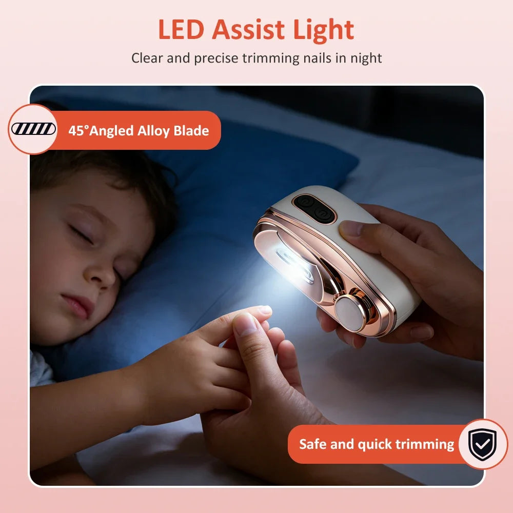 Electric Automatic Nail Clipper and Trimmer with LED Light - 3