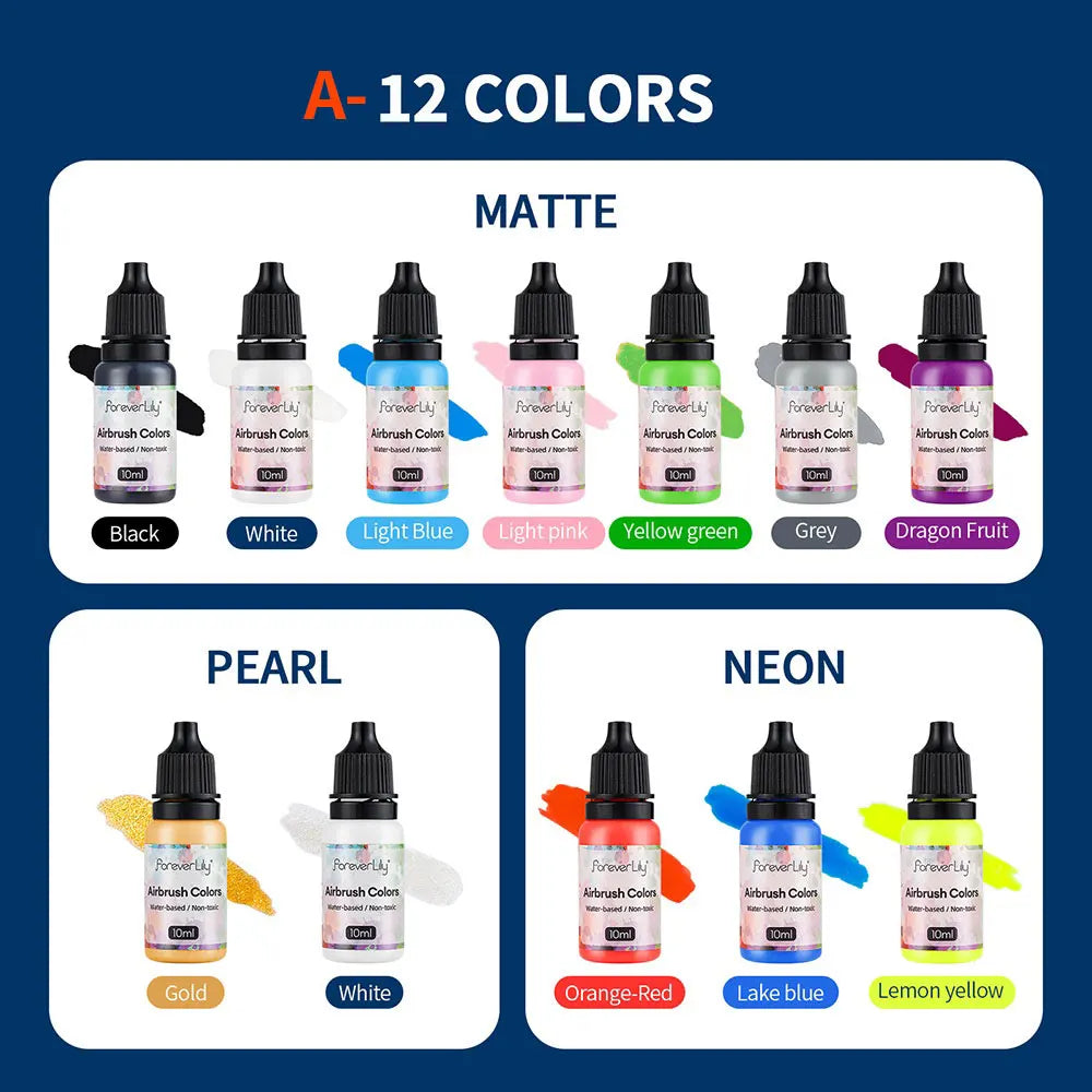 Professional Airbrush Paint Set for Nail Art and Crafts - 8
