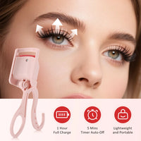 Electric Heated Eyelash Curler for Long-Lasting Natural Lashes