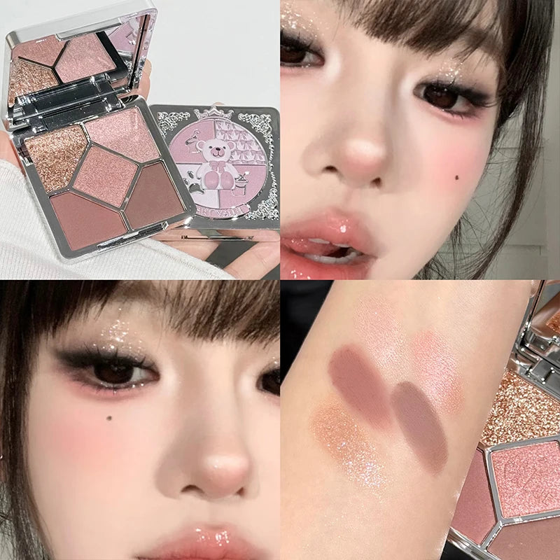5-Color Shimmer and Matte Eyeshadow Palette - 34