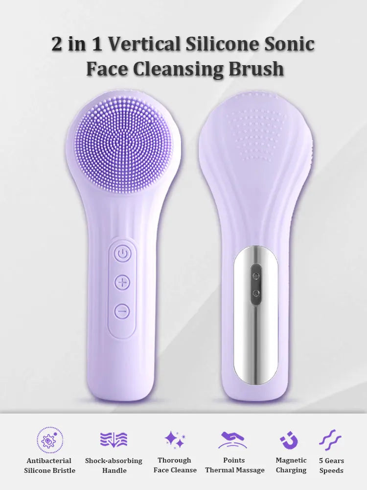 Sonic Electric Facial Cleansing & Anti-Aging Massage Brush - 7