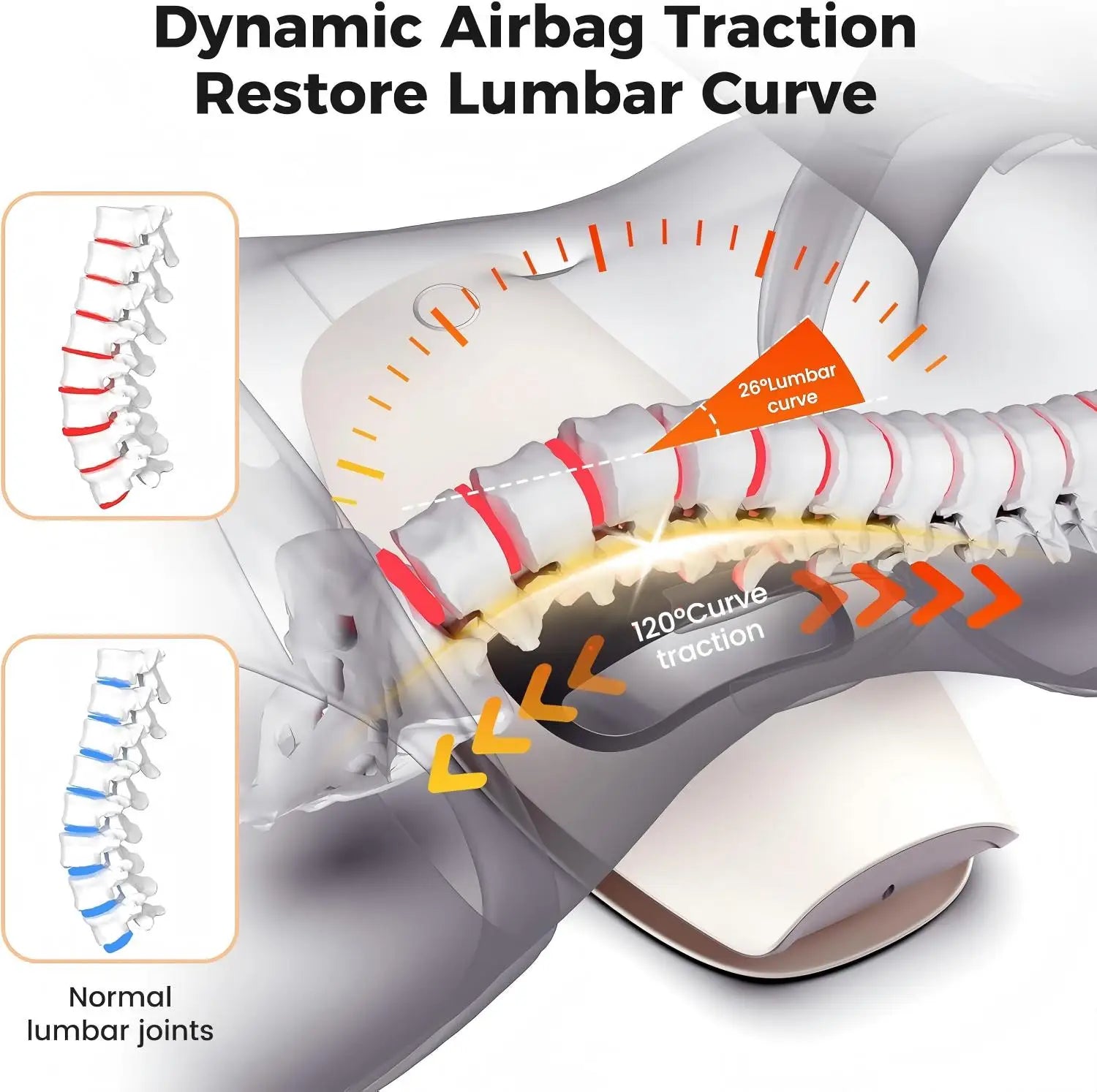 Electric Lumbar Back Stretcher with Vibration and Airbag Traction - 3
