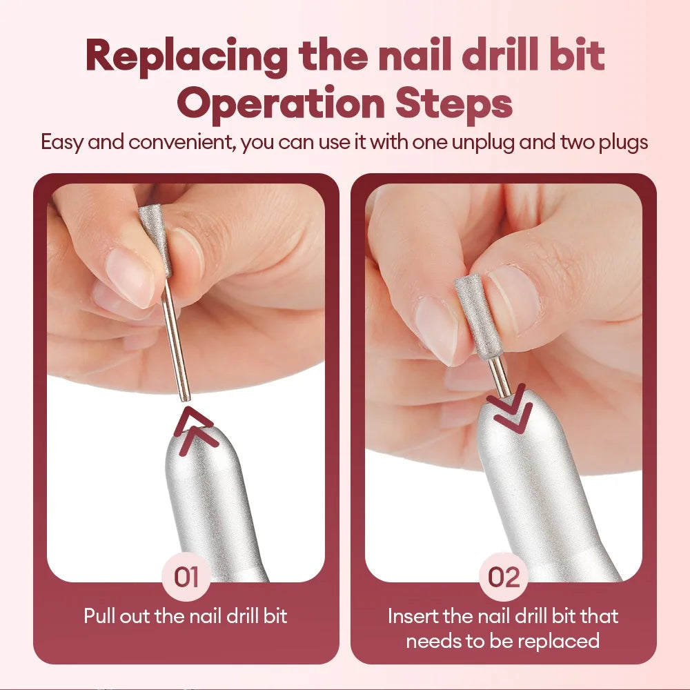 Professional Portable Electric Nail Drill Kit - 8