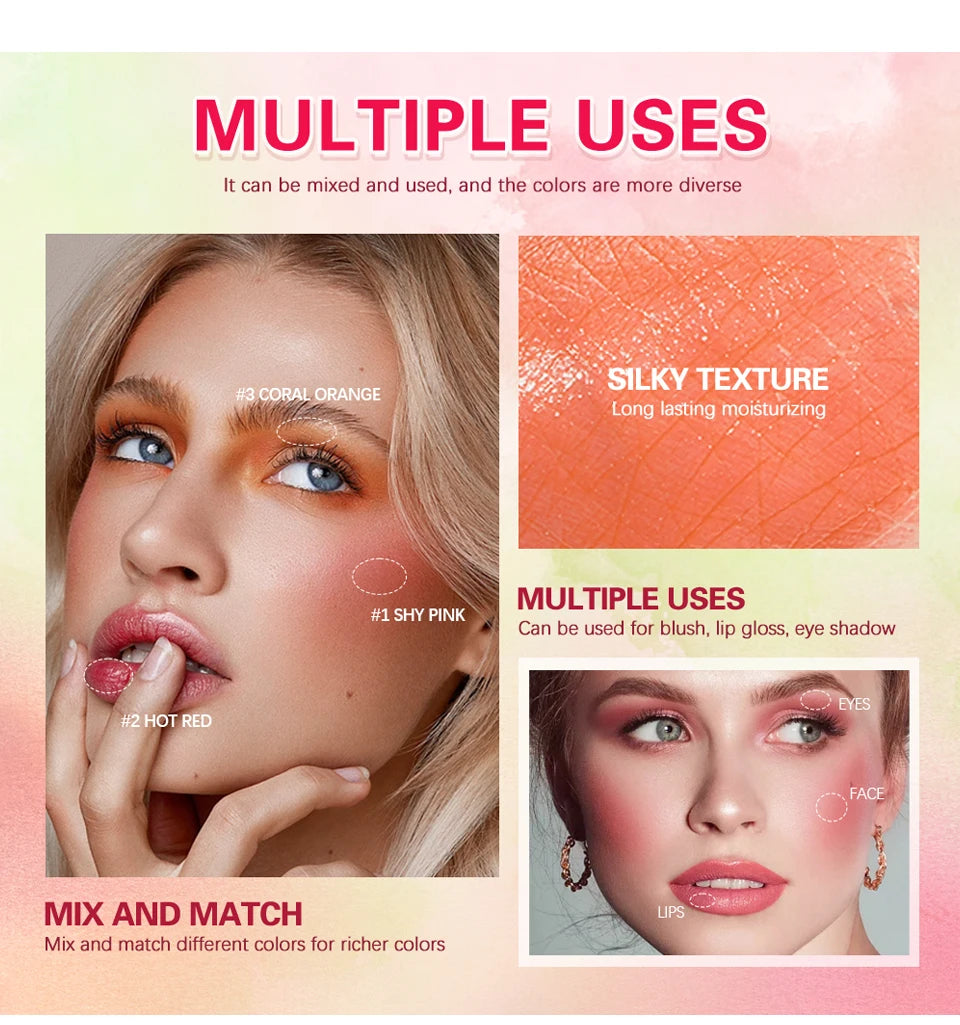 Creamy Multi-Use Tinted Blush Stick for Lips and Cheeks - 17