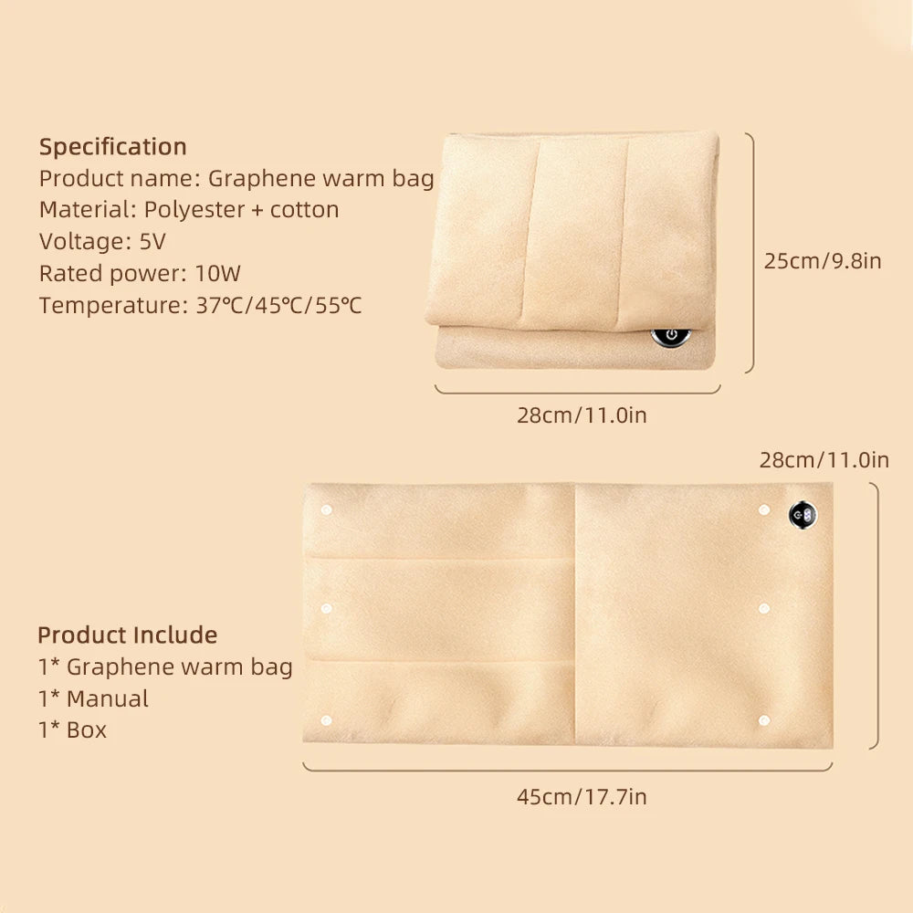Portable USB Electric Graphene Hand Warmer Pouch - 6