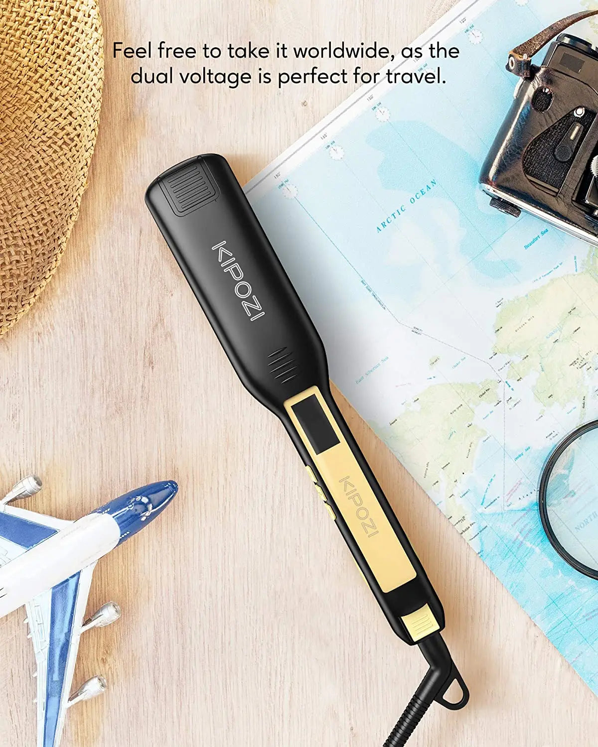 Professional Titanium Hair Straightener with Digital Display - 17