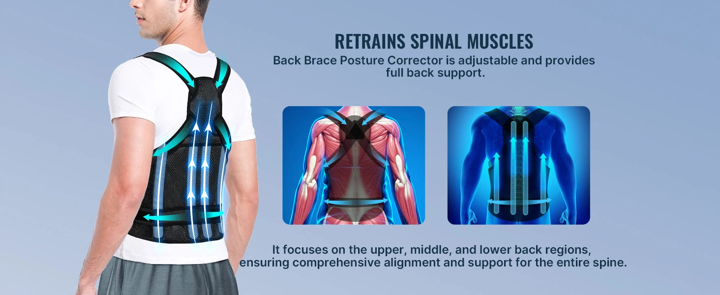 Adjustable Back Brace and Posture Corrector for Pain Relief - 20