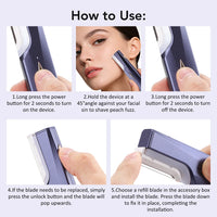 Sonic Rechargeable Facial Dermaplane Razor for Smooth Skin
