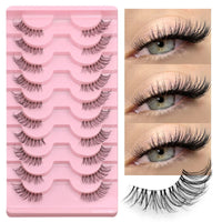 Natural Cat Eye Half Lashes with Invisible Band