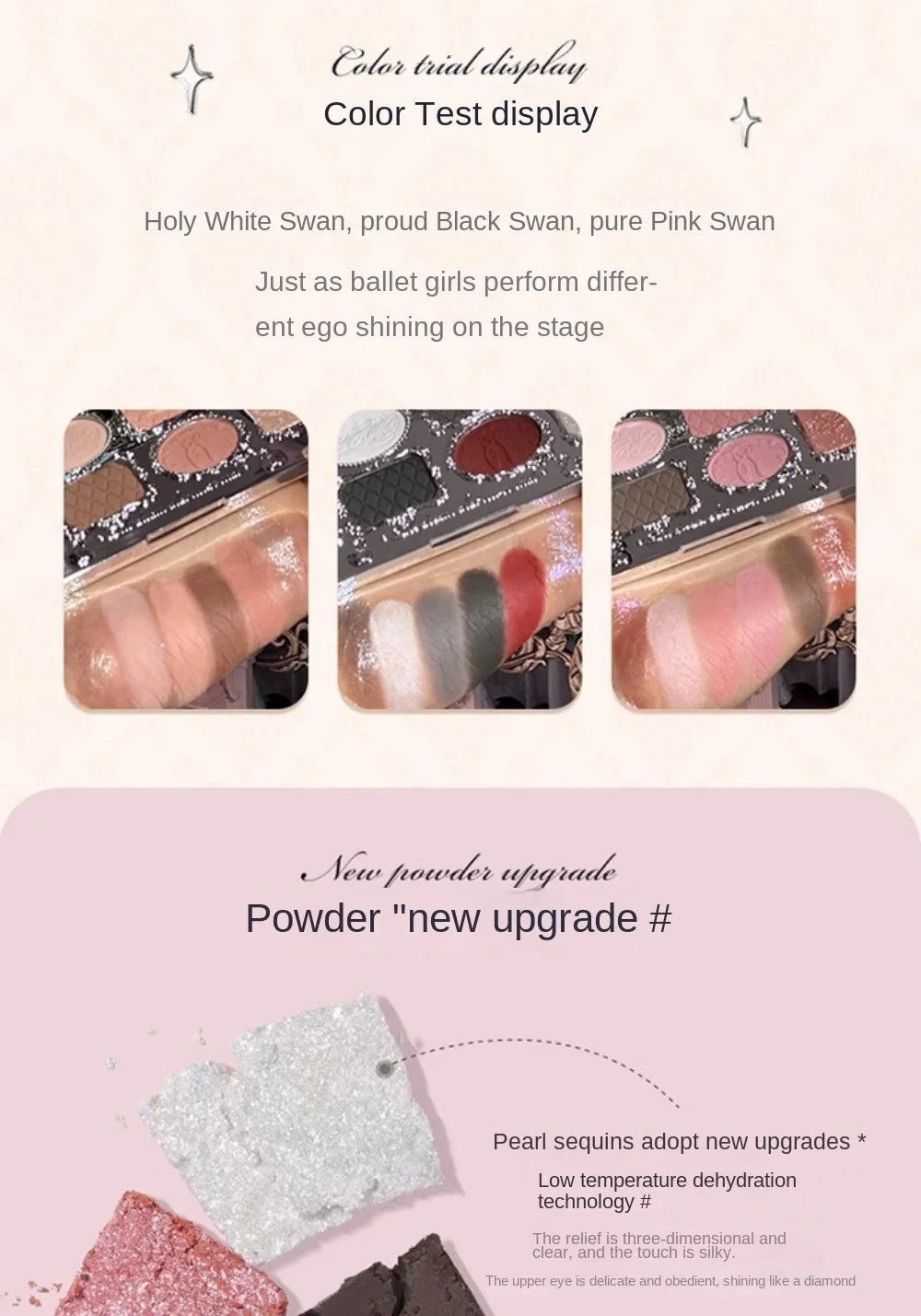6-Color Swan Ballet Eyeshadow Palette - 12
