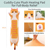 Heated Cat Plush Pillow for Pain Relief