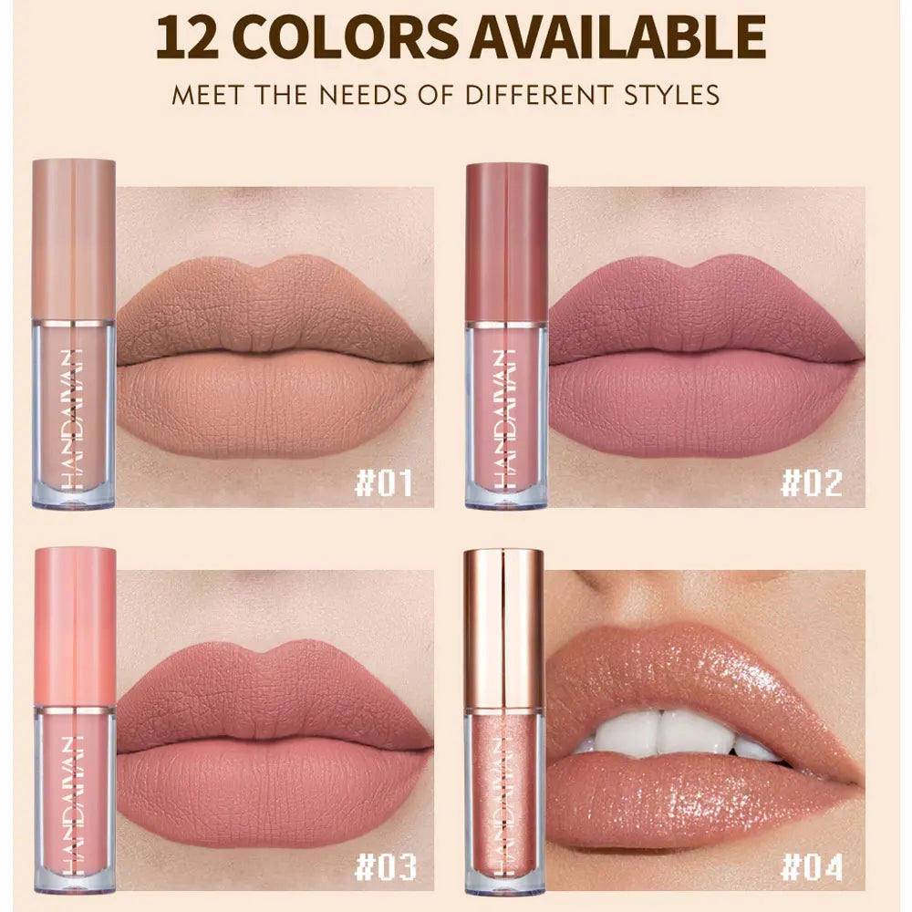 12-Color Waterproof Matte Liquid Lipstick Set - 5