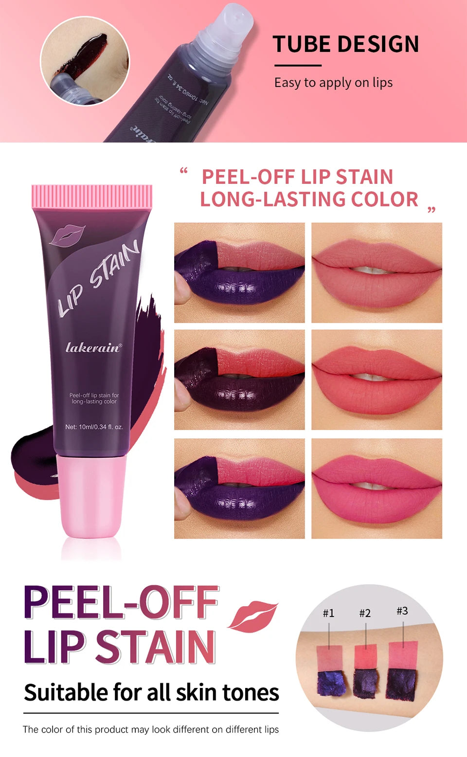 Waterproof Peel-Off Matte Lip Stain - 10