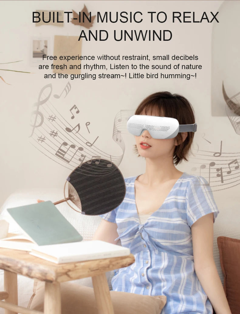 Portable Heated Eye Massager with Bluetooth for Stress Relief - 11