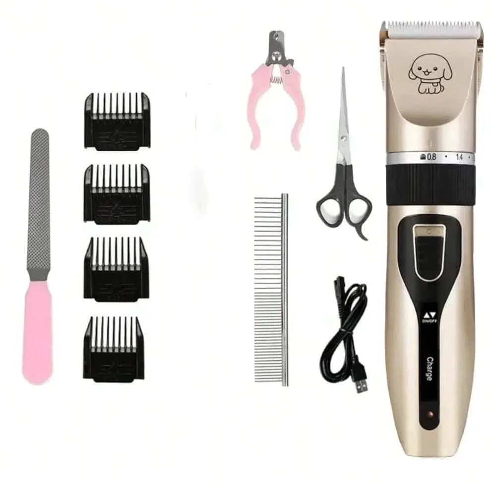Professional Low-Noise Electric Pet Grooming Clipper Kit - 1