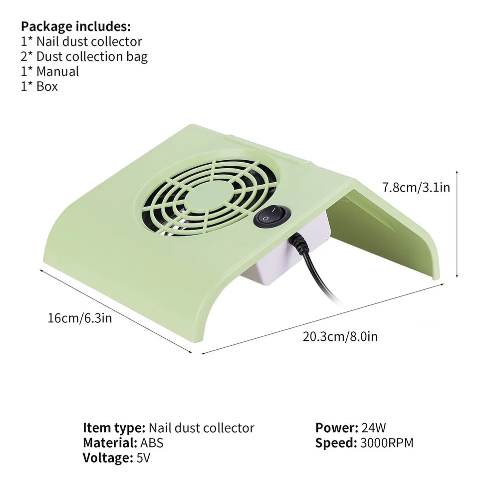 Portable USB Nail Dust Vacuum Collector - 22
