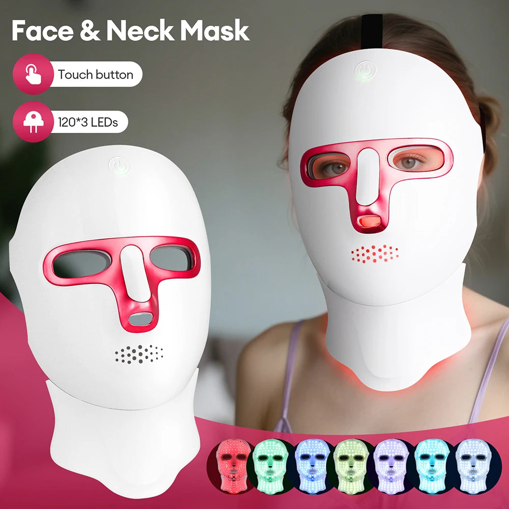 7-Color Photon LED Face and Neck Rejuvenation Mask - 17