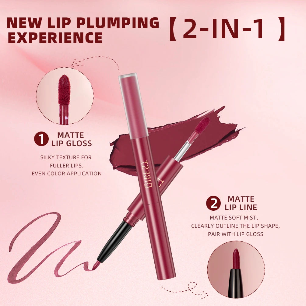 2-in-1 Dual Ended Matte Lip Liner and Long-Lasting Liquid Lipstick - 4