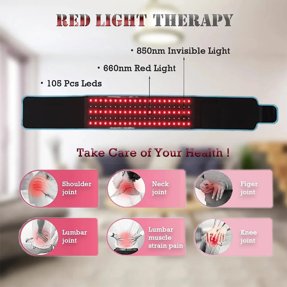 Red & Infrared LED Therapy Belt for Pain Relief and Recovery - 2