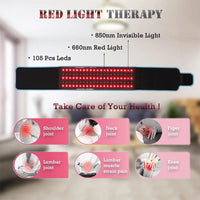 Red & Infrared LED Therapy Belt for Pain Relief and Recovery