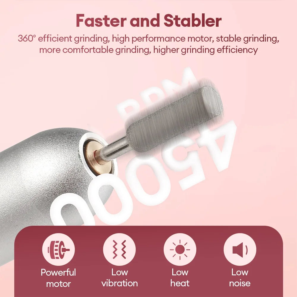 Professional Portable Electric Nail Drill Kit - 5