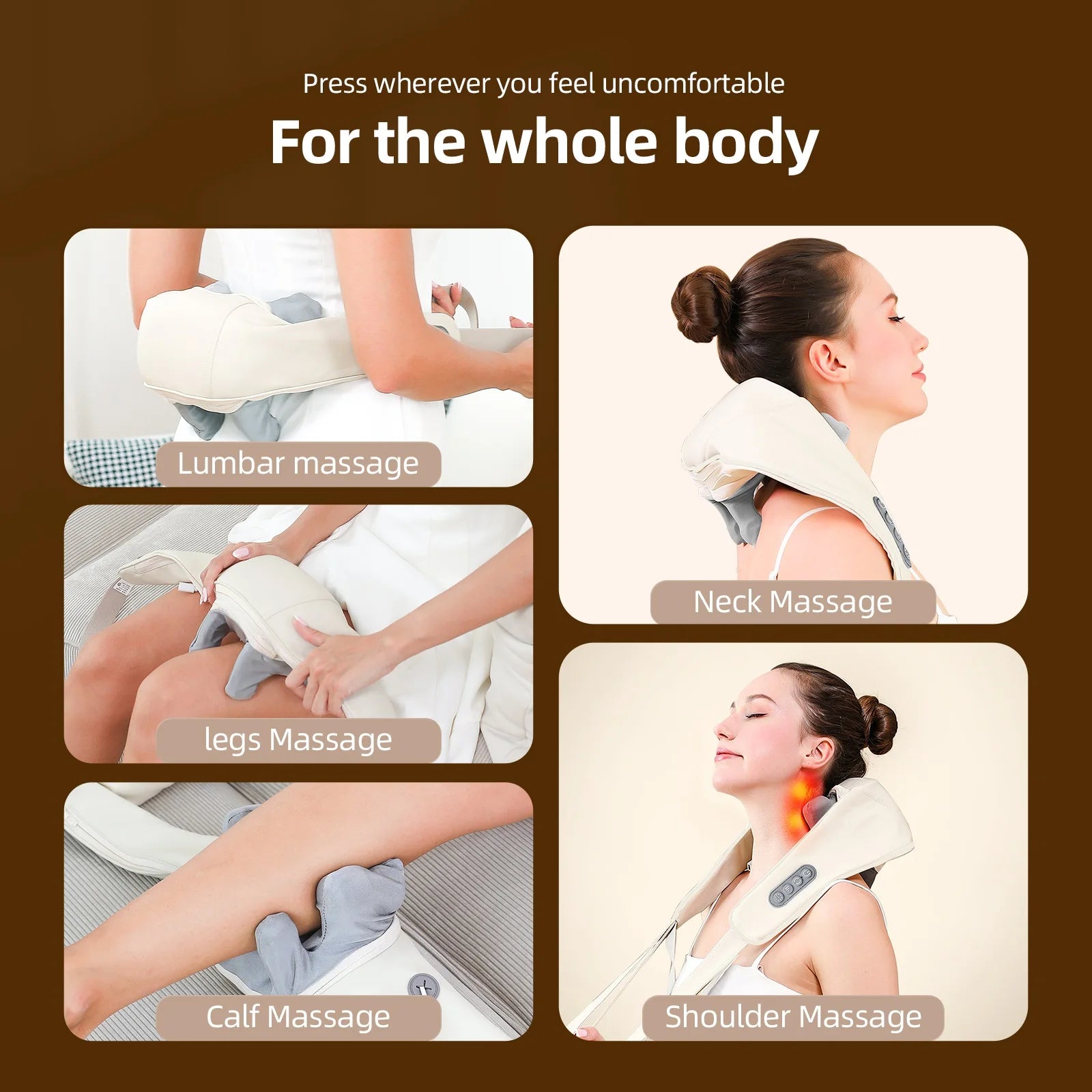Wireless Shiatsu Neck and Shoulder Massage Shawl - 5