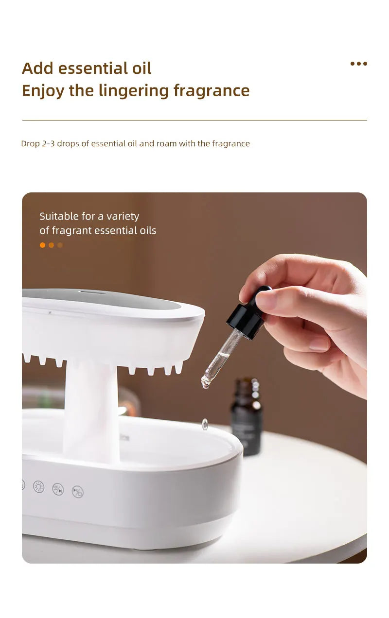Raindrop Aromatherapy Humidifier with White Noise - 13