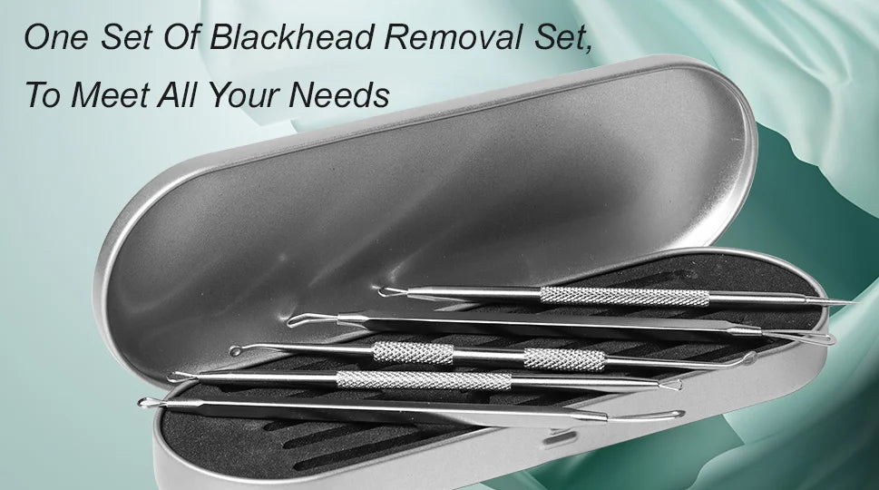 5-Piece Stainless Steel Blackhead and Acne Removal Kit - 7