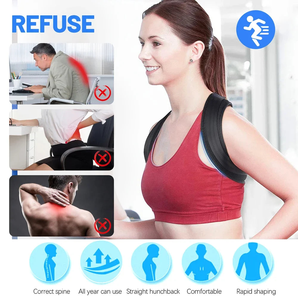 Adjustable Back Posture Corrector for Spine and Shoulder Alignment - 6