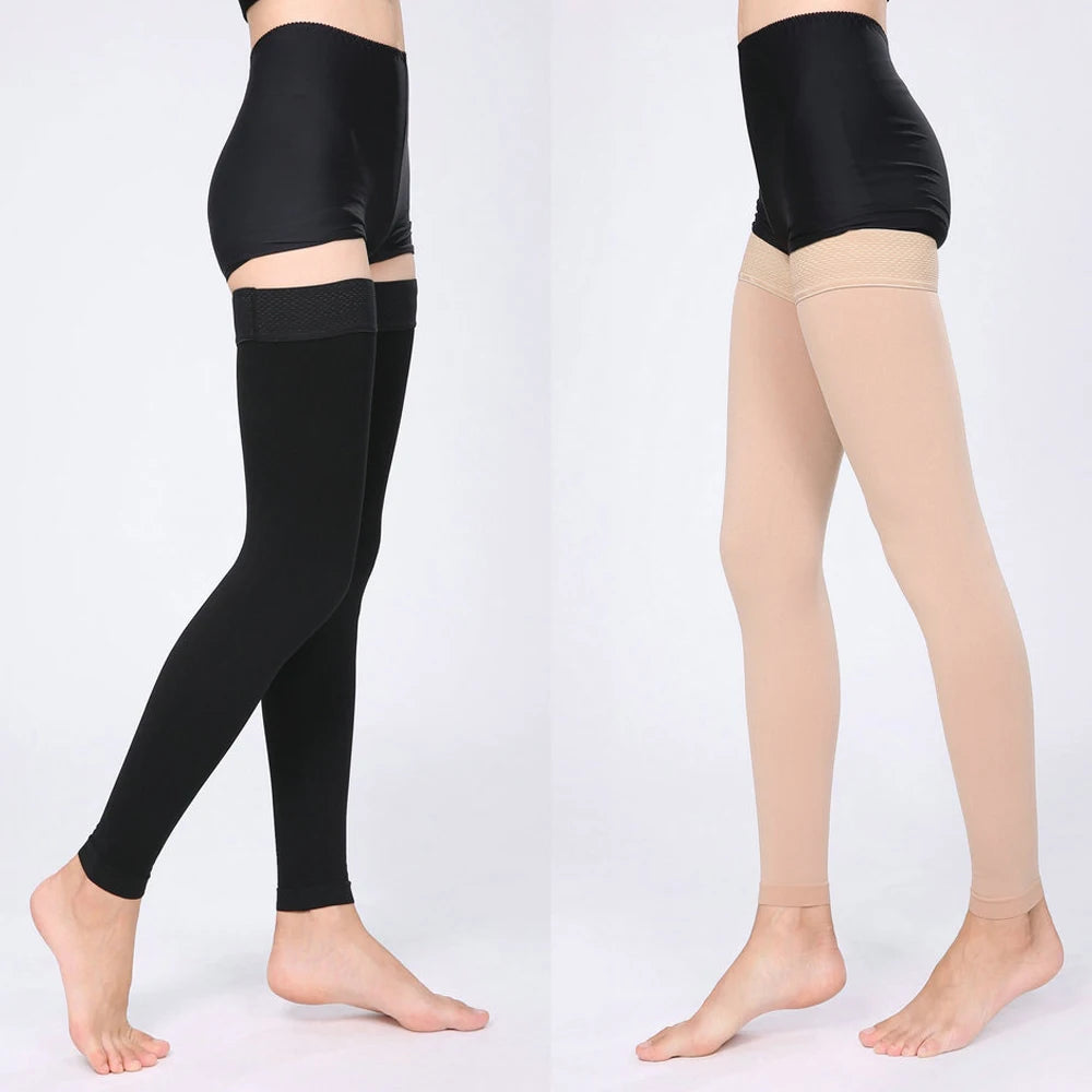 Thigh-High Footless Compression Sleeves for Leg Pain Relief - 8