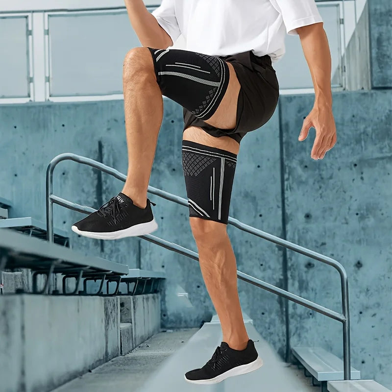 Elastic Thigh Compression Sleeve for Sports and Muscle Support - 6