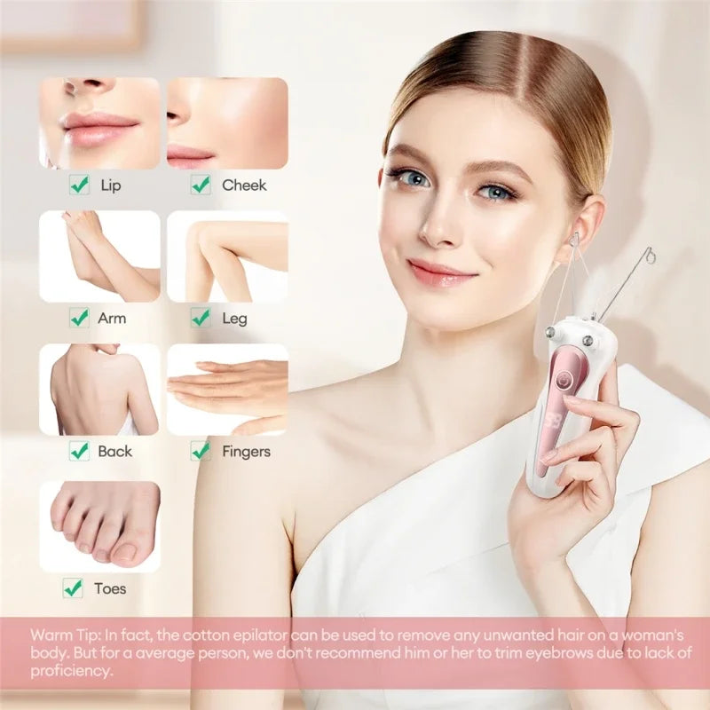 Electric Facial Hair Threading Epilator for Smooth Skin - 3