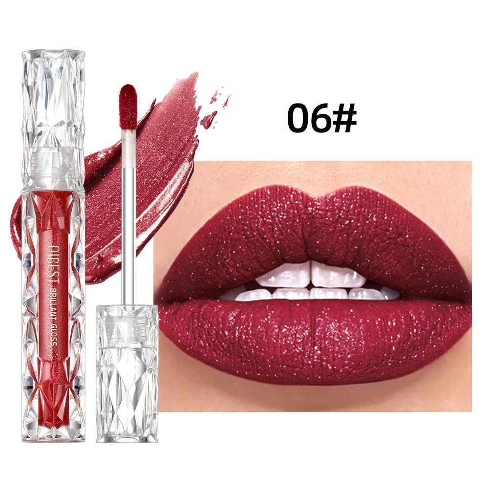 Shimmer Diamond Liquid Lipstick for Long-Lasting Waterproof Shine - 22