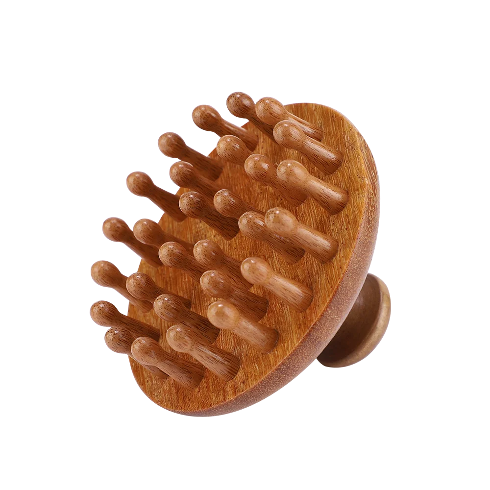 Wooden Meridian Massage Brush for Body and Scalp - 8
