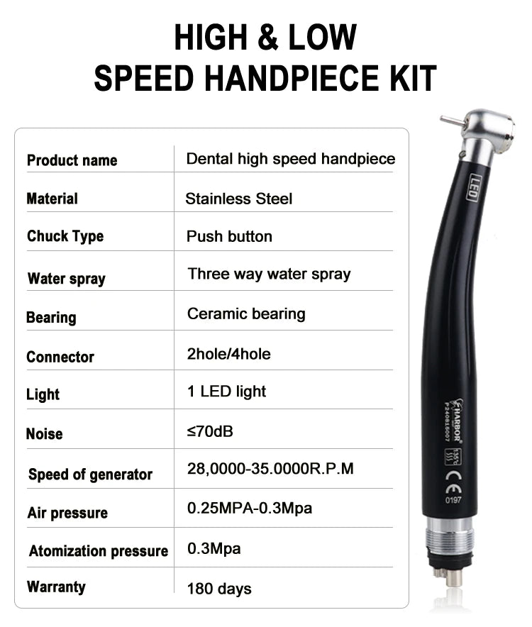 Professional LED Dental Handpiece Kit with Air Motor - 8