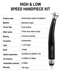 Professional LED Dental Handpiece Kit with Air Motor