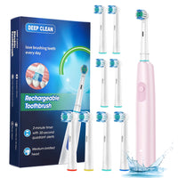 Rechargeable Rotary Electric Toothbrush with 4 Brush Heads