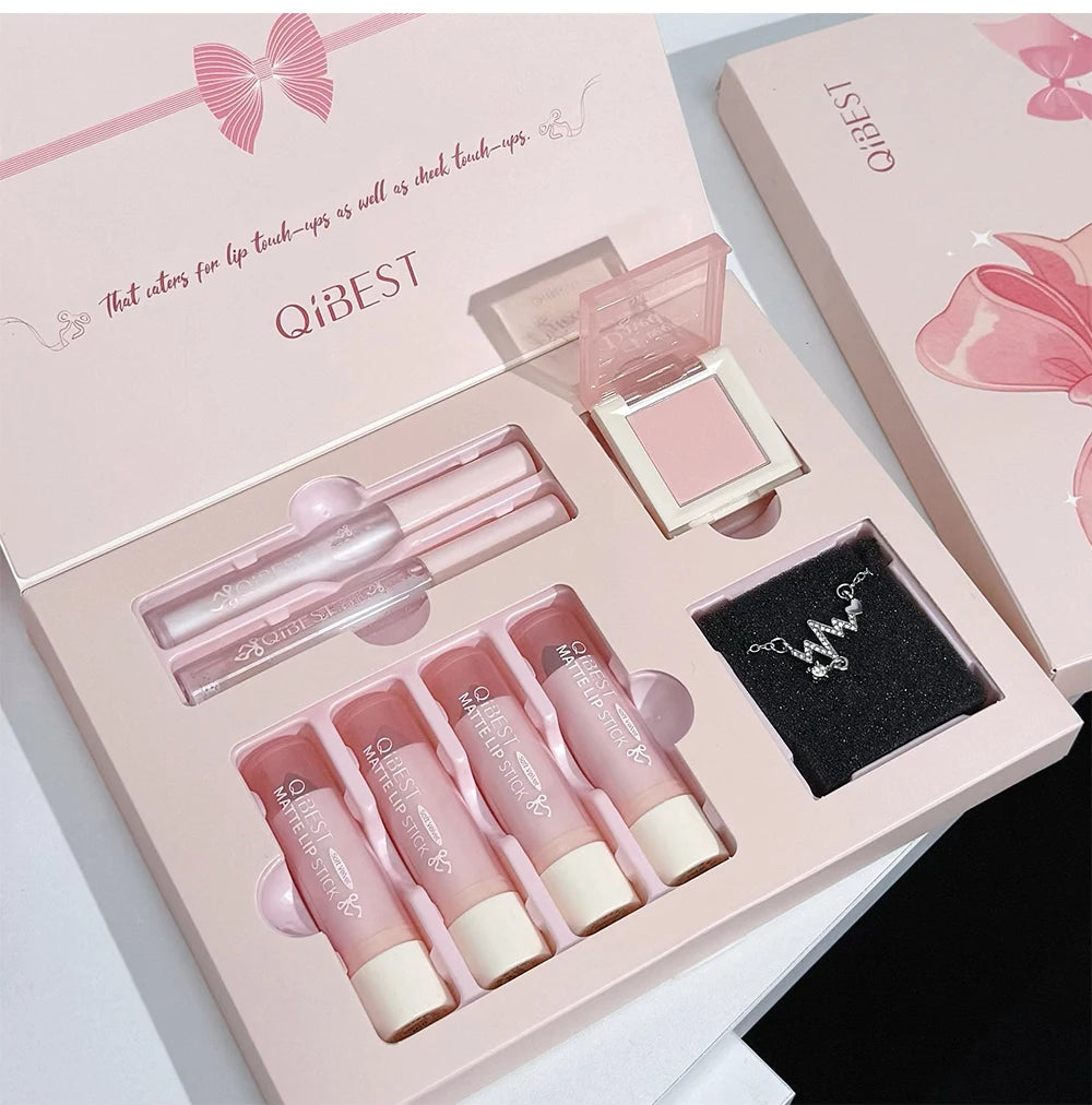 7-Piece Velvet Lip and Face Makeup Gift Set - 18