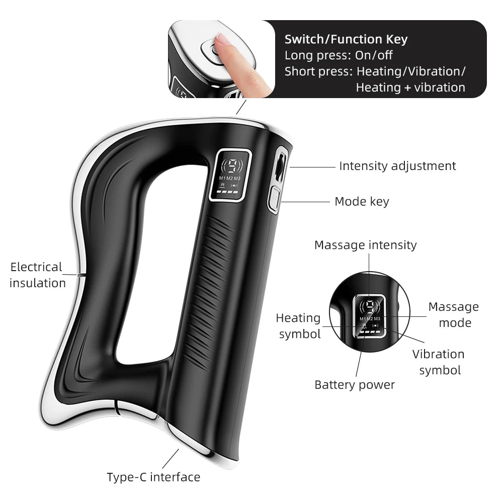 Electric Muscle Scraping & Heated Fascia Massage Tool - 10