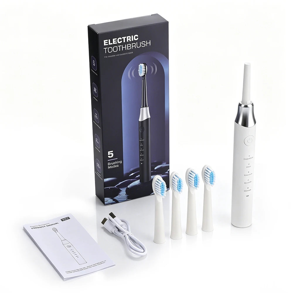 Sonic Electric Toothbrush with 5 Cleaning Modes and 4 Brush Heads - 16