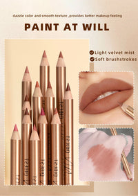 12-Color Waterproof Matte Lip Liner Pencil Set