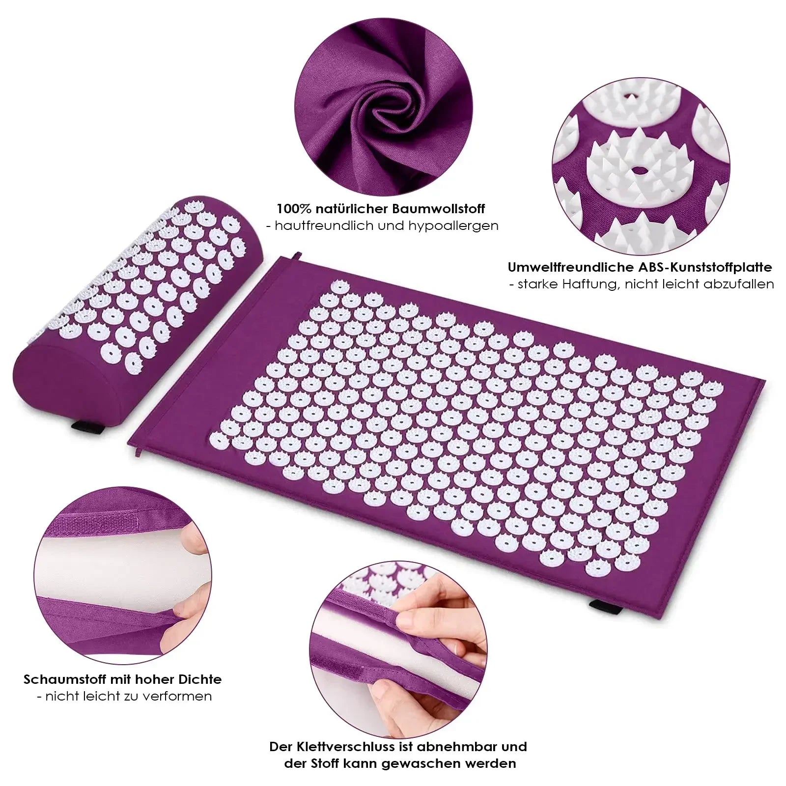 Acupressure Mat and Pillow Set for Back Pain and Stress Relief - 8