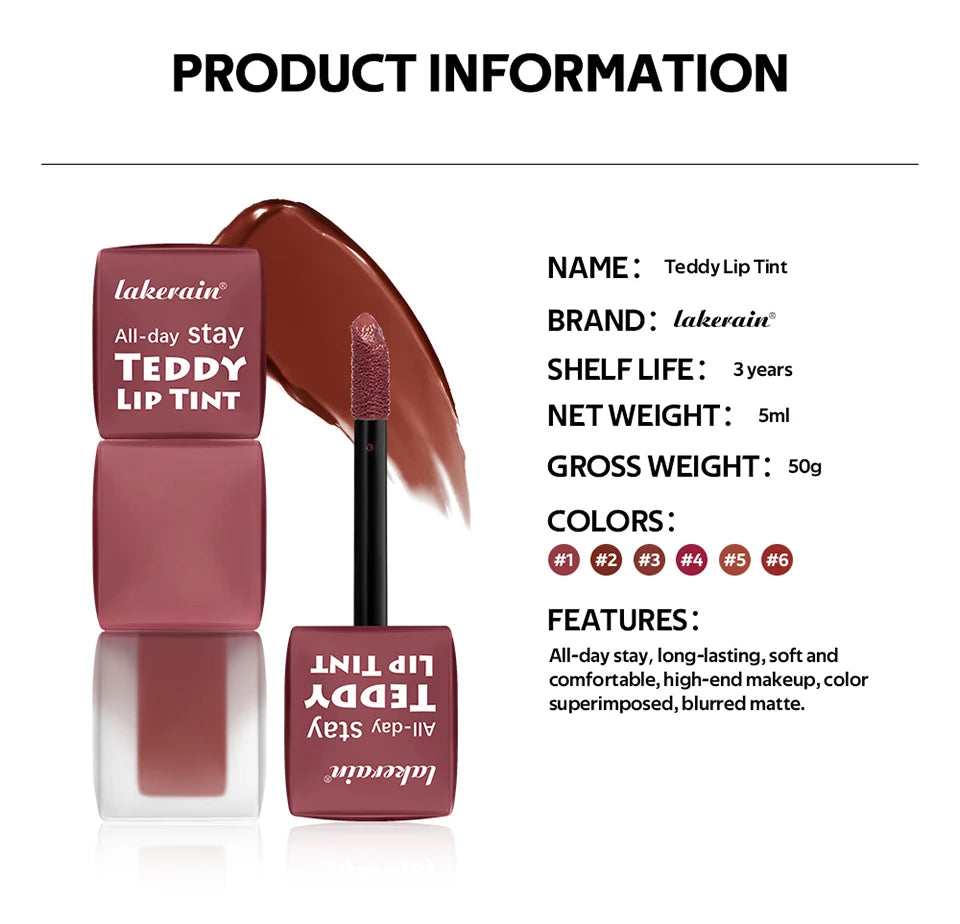 Long-Lasting Waterproof Matte Teddy Lip Tint - 17