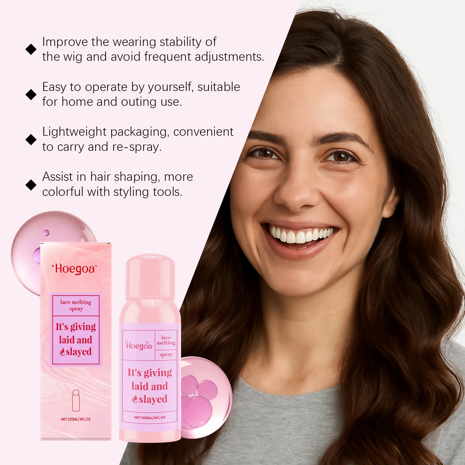 Invisible Lace Melting Spray for Natural Wig Hold - 5