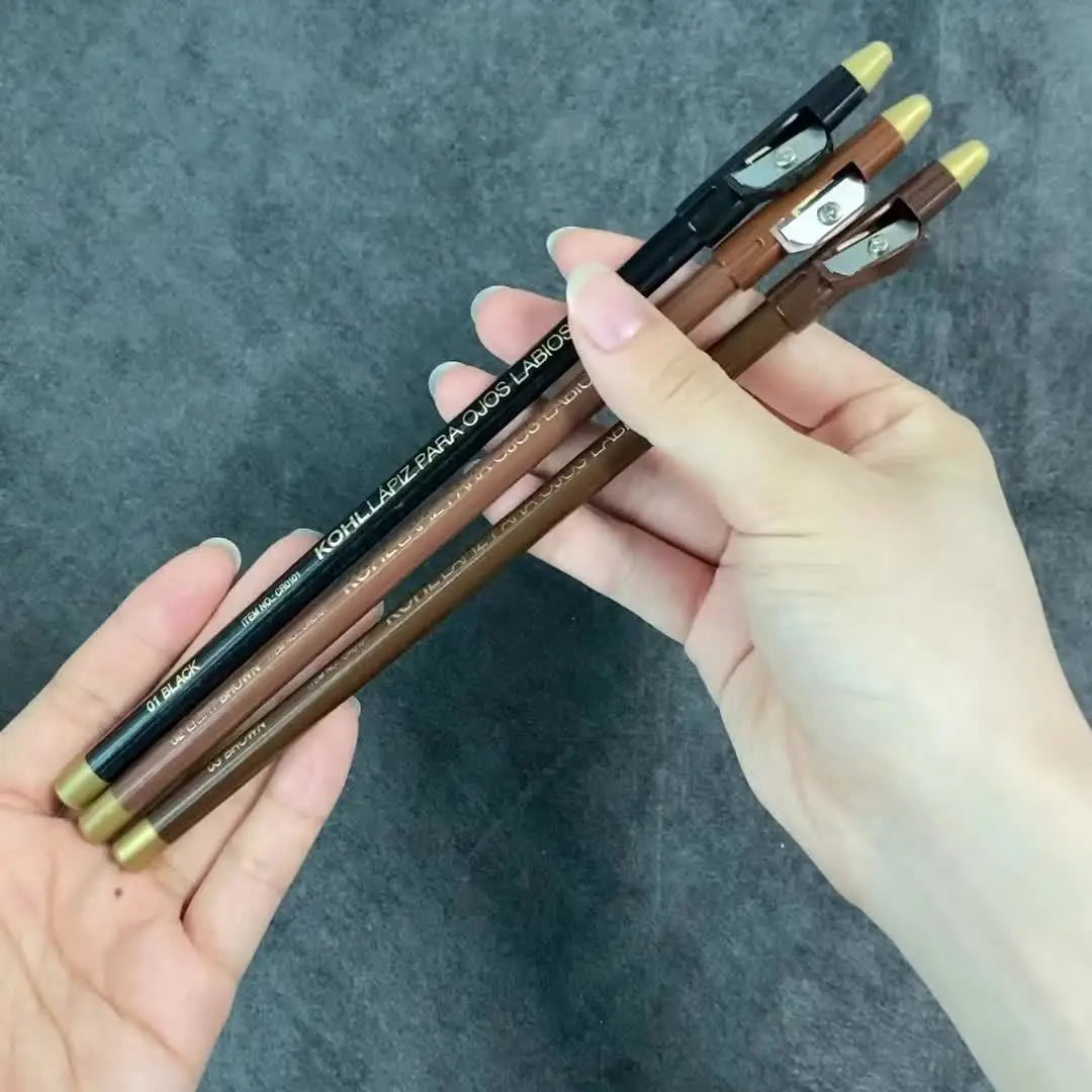 3-Piece Waterproof Eyebrow and Lip Pencil Set - 6