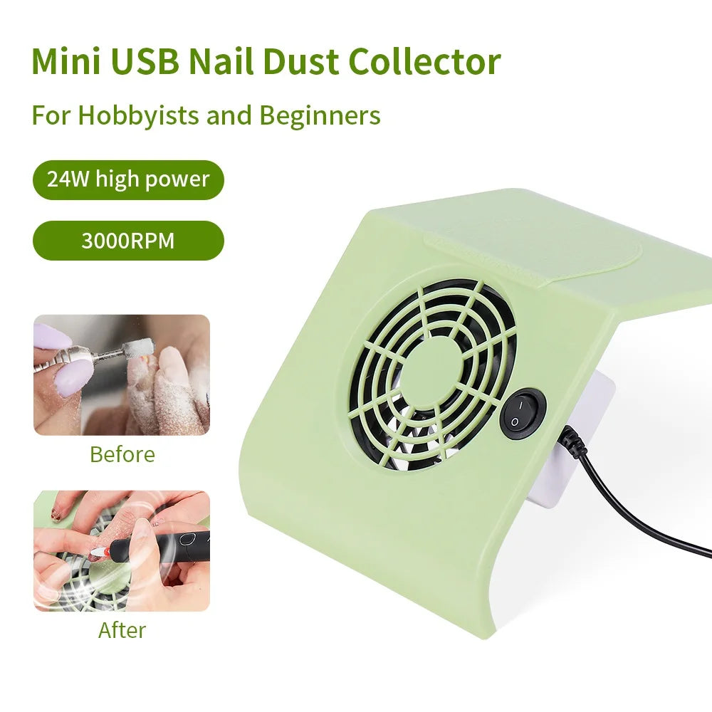 Portable USB Nail Dust Vacuum Collector - 12