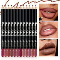 12-Color Waterproof Matte Lip Liner Pencil Set
